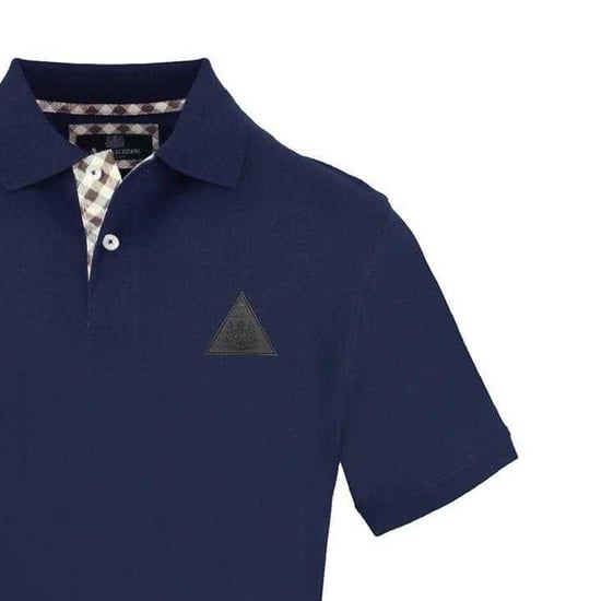 Aquascutum Mens Triangle Logo Polo Shirt (Navy) - Image 3