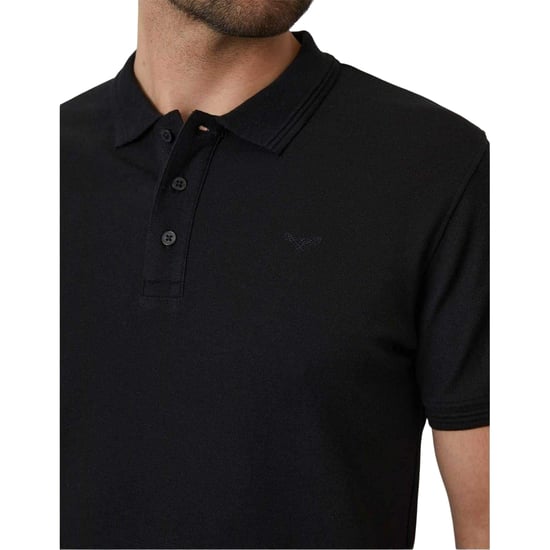 Threadbare Mens Malbork Short-Sleeved Polo Shirt (Black) - Image 4