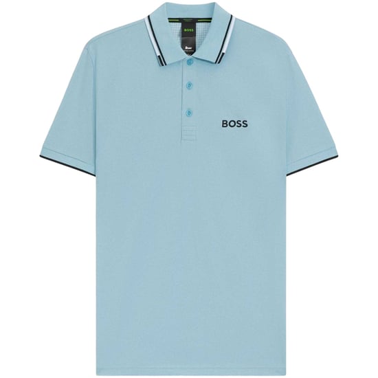Boss Mens Paddy Pro Cotton Pique Polo Shirt (Pastel Blue) - Image 1