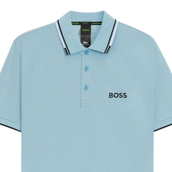 Boss Mens Paddy Pro Cotton Pique Polo Shirt (Pastel Blue) - Image 3