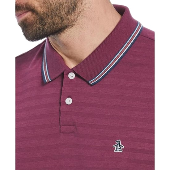 Original Penguin Herr Tipped Regular Polo Shirt (Amarant) - Image 3