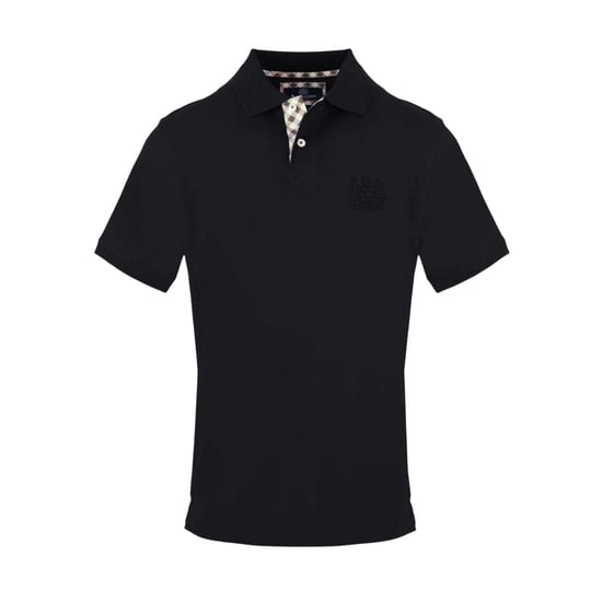 Aquascutum Mens Embroidered Logo Polo Shirt (Black) - Image 1