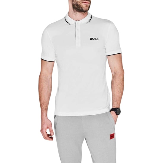 Boss Mens Paddy Pro Cotton Pique Polo Shirt (White) - Image 3