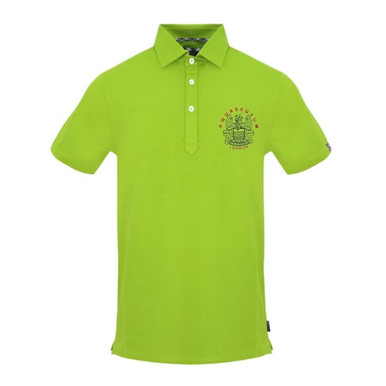 Aquascutum Mens Union Jack Logo Short-Sleeved Polo Shirt (Lime) - Image 1