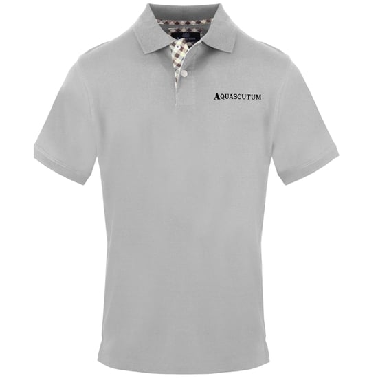 Aquascutum Mens Embroidered Logo Polo Shirt (Grey) - Image 1