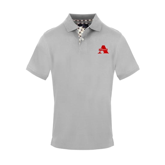 Aquascutum Mens Chest Logo Polo Shirt (Grey) - Image 1