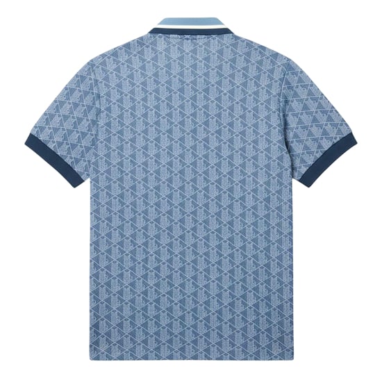 Lacoste Polohemd voor heren met monogram in jacquard (Blauw) - Image 2