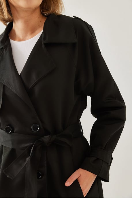 Gestrikte Midi Trenchcoat - Image 3