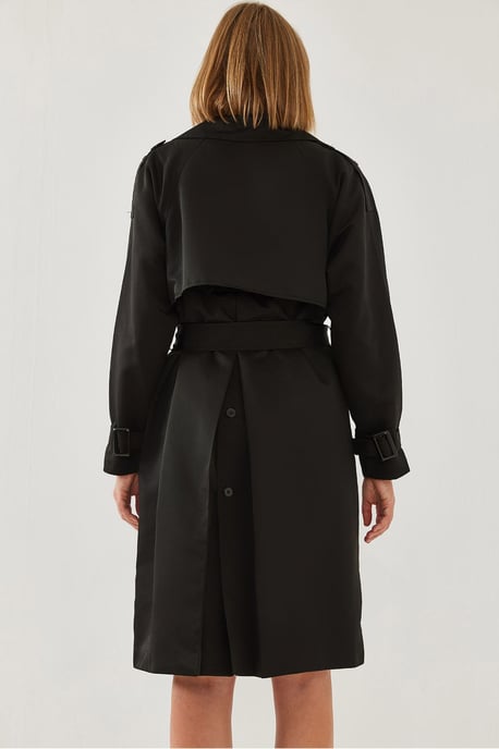 Gestrikte Midi Trenchcoat - Image 4