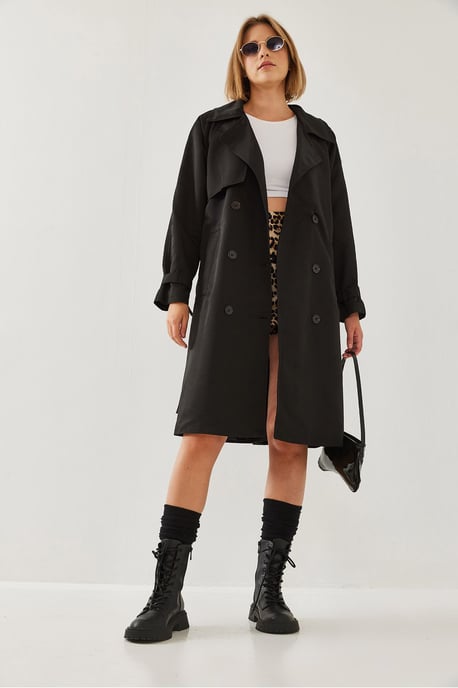 Gestrikte Midi Trenchcoat - Image 6