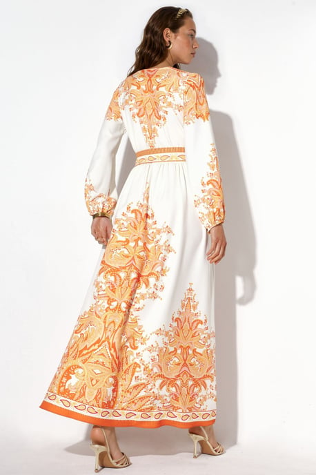 Paisley A-lijn Maxi-Jurk met Strikriem - Image 3