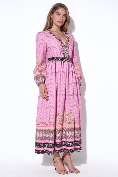 Florale Maxi Jurk met Ceintuur - Image 2