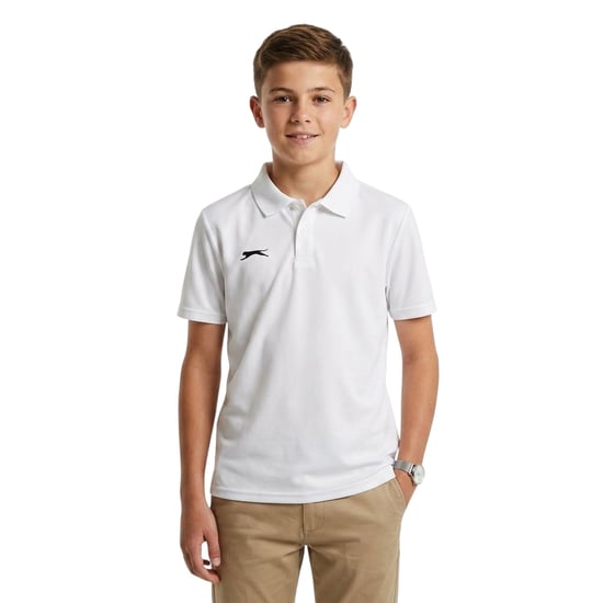 Slazenger Aero-poloshirt met logo voor kinderen (Crème) - Image 2