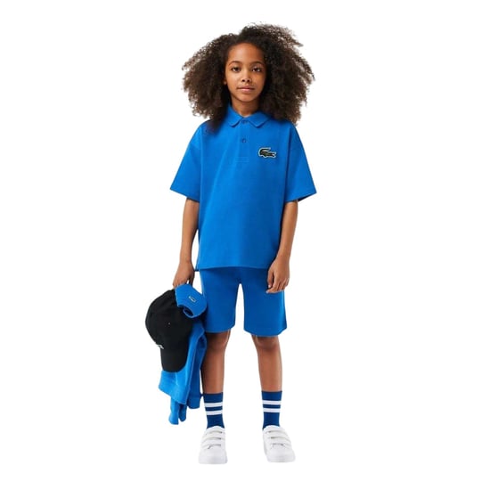 Lacoste Poloshirt met korte mouwen en logo voor kinderen, in een relaxte pasvorm (Blauw) - Image 2