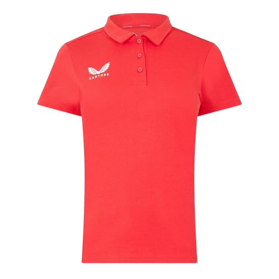 Castore Poloshirt met kraag en logo voor dames (Echt rood) - Image 1