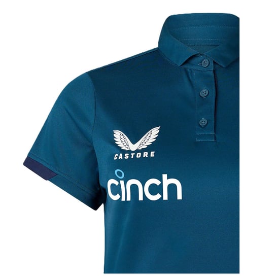 Castore Cricket-trainingspoloshirt voor dames van Engeland (Peacoat) - Image 3