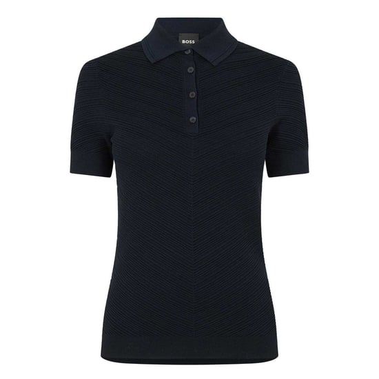 Boss Fointa Chevron poloshirt met korte mouwen voor dames (Donkerblauw) - Image 1