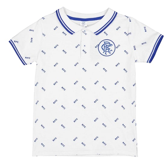 Castore Rangers FC-poloshirt met all-overprint voor kinderen (Wit) - Image 2