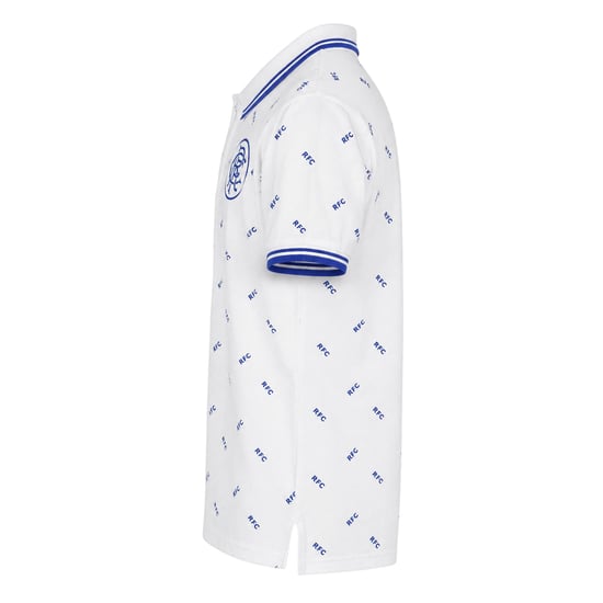 Castore Rangers FC-poloshirt met all-overprint voor kinderen (Wit) - Image 4