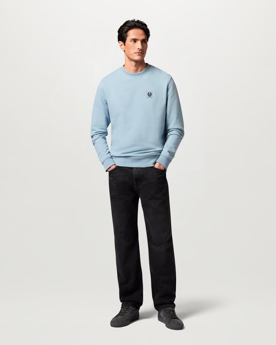 Long Sleeve Logo Detail Sweatshirt in Pale Blue - Image 3