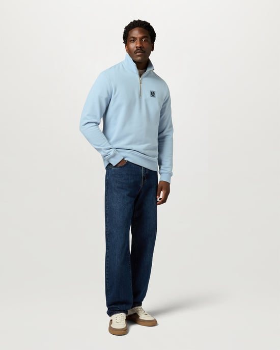 Long Sleeve Logo Detail Sweatshirt in Pale Blue - Image 3