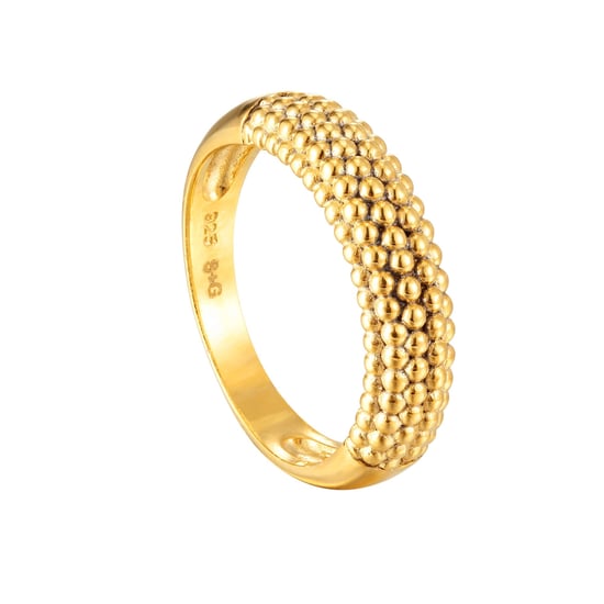 18ct Gold Plated Beaded Dot Ring - Image 3