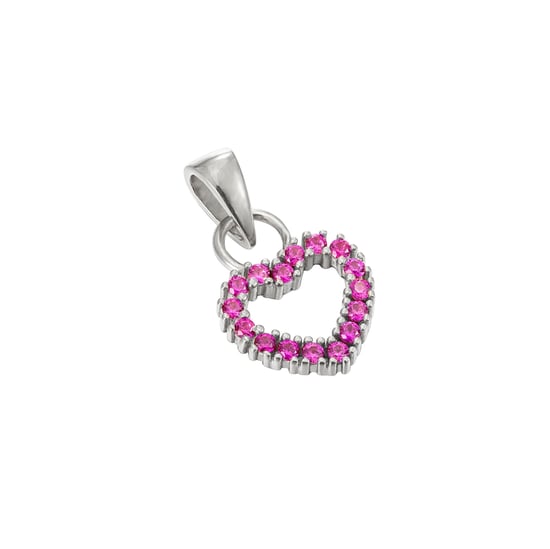 Sterling Silver Ruby Heart Charm - Image 1