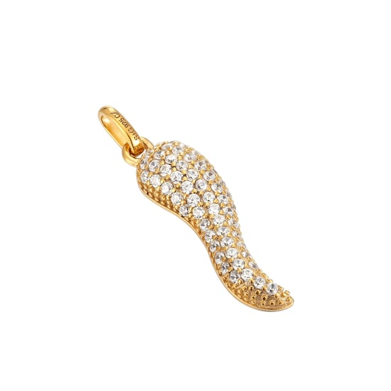 18ct Gold Plated Pave Cornicello Pendant - Image 3