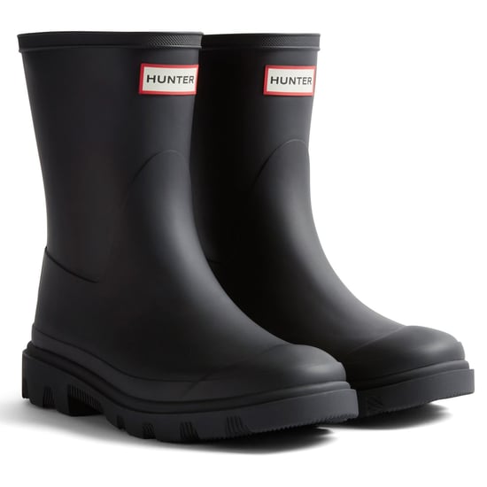Hunter Unisex Downpour Short Rubber Men's BLACK Wellington Boots - Image 1