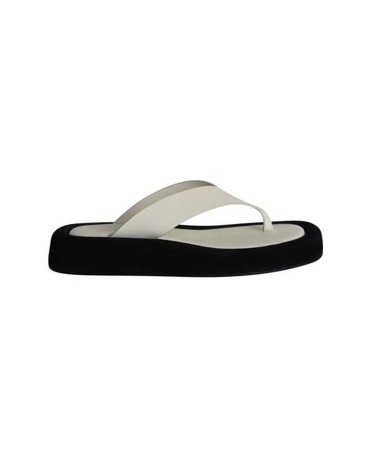 The Row Ginza Flip Flop Sandals in White Leather - Image 1