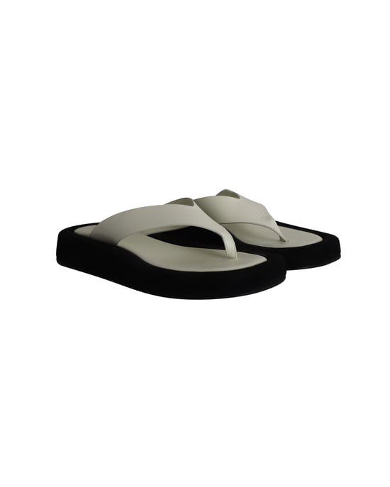 The Row Ginza Flip Flop Sandals in White Leather - Image 3