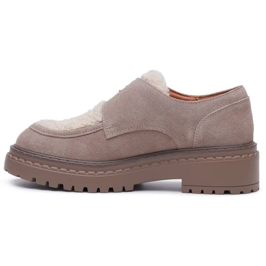 Hush Puppies Orla Monk Leren Dames Taupe Loafers - Image 6