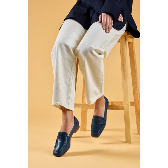 Hush Puppies Sutton Leren Dames Navy Instappers - Image 6
