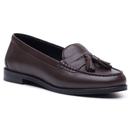 Hush Puppies Connie Leren Dames Chocolade Instappers - Image 1