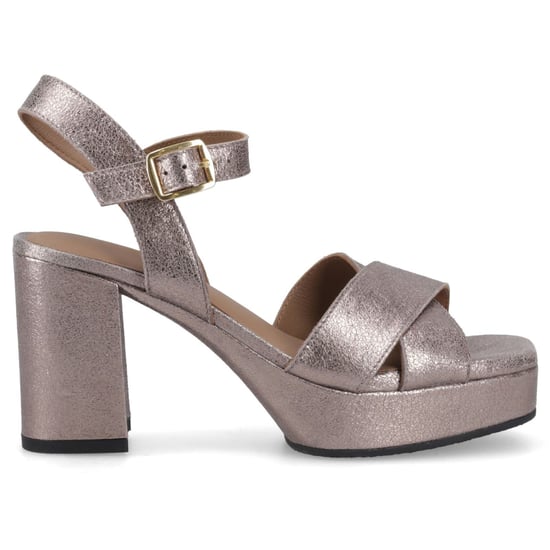 Hush Puppies Ophelia Leather Heel Suede Women's Pewter Slim Fit Sandals - Image 5