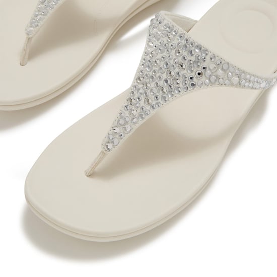 Fitflop Solay Mixed-Crystal Textile Women's Cream Sandals - Image 5