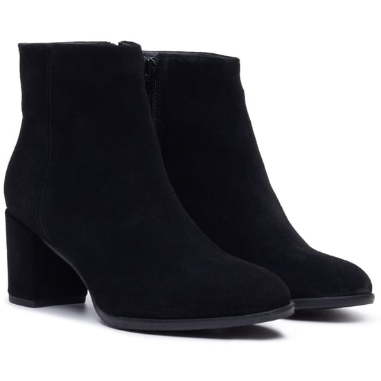 Hush Puppies Claridy Suède Lederen Dames Zwarte Hak Enkellaarsjes - Image 3