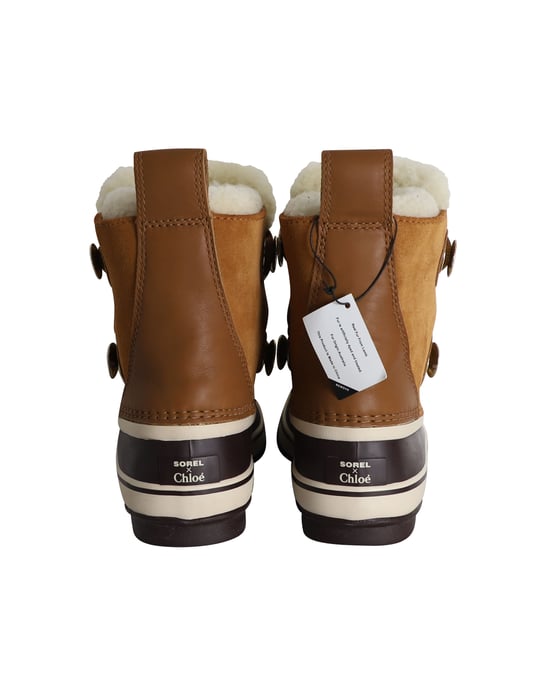 Chloe X Sorel Hiking Boots in Brown Shearling and Calfskin Suede - Image 5