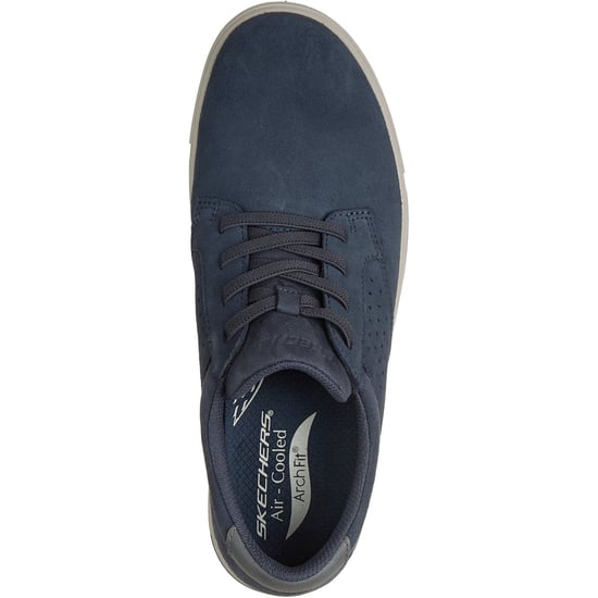 Skechers Arch Fit Solano 2.0 Rey Leather Men's Navy Suede Lace-Up Shoes - Image 3