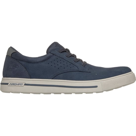 Skechers Arch Fit Solano 2.0 Rey Leather Men's Navy Suede Lace-Up Shoes - Image 4