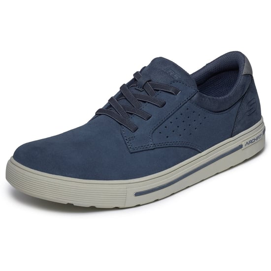 Skechers Arch Fit Solano 2.0 Rey Leather Men's Navy Suede Lace-Up Shoes - Image 5