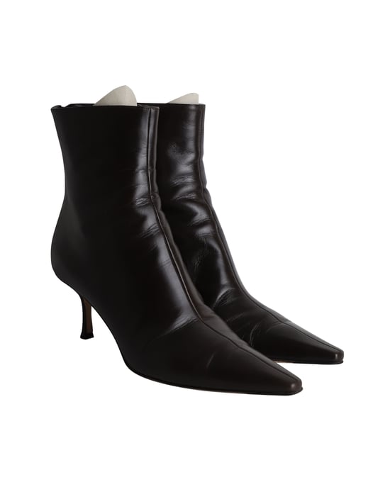 Jimmy Choo Pointed Ankle Boots in Black Leather - Image 3