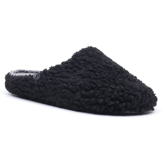 Hush Puppies Good Teddy Polyester Men's BLACK Slippers - Image 1
