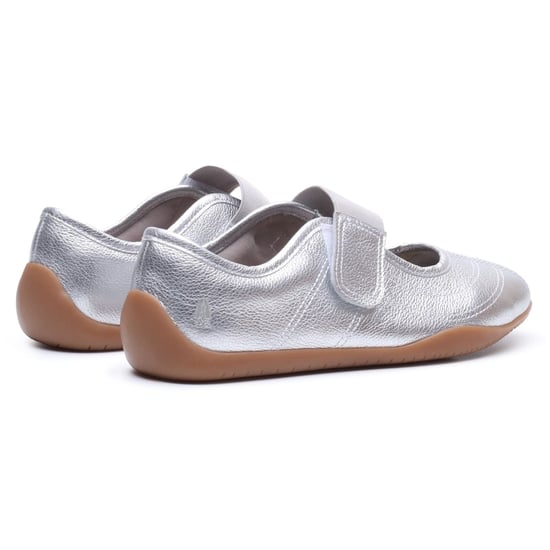 Hush Puppies Juno Sneakerina Leather Women's SILVER Flats - Image 2
