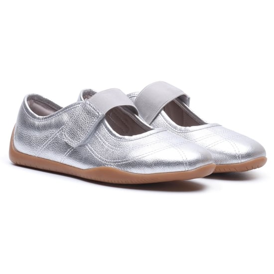 Hush Puppies Juno Sneakerina Leather Women's SILVER Flats - Image 3