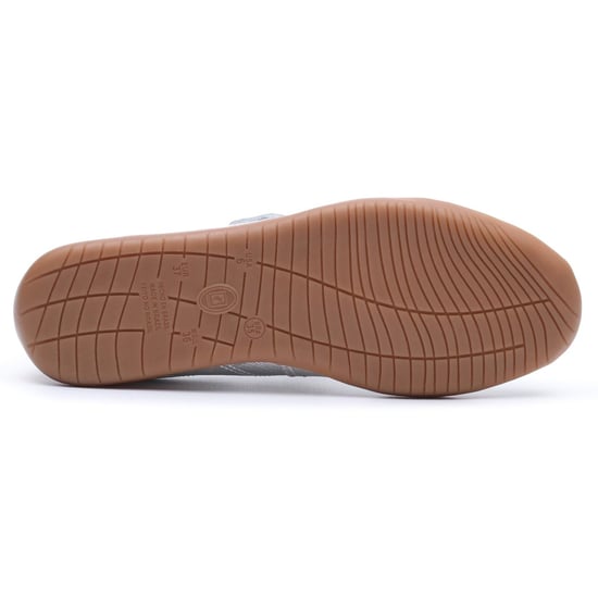 Hush Puppies Juno Sneakerina Leather Women's SILVER Flats - Image 4