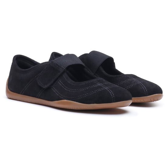 Hush Puppies Juno Suede Sneakerina Leather Women's Black Flats - Image 3