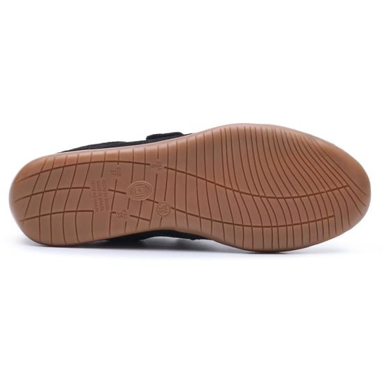 Hush Puppies Juno Suede Sneakerina Leather Women's Black Flats - Image 4