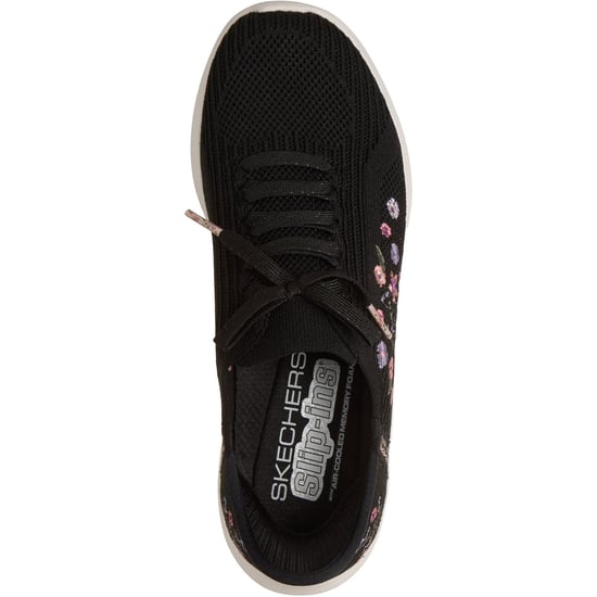 Skechers Ultra Flex 4.0 Sweet Petals Textiel Damenschoenen Zwart Gebreid/Multi Trim Trainers - Image 3