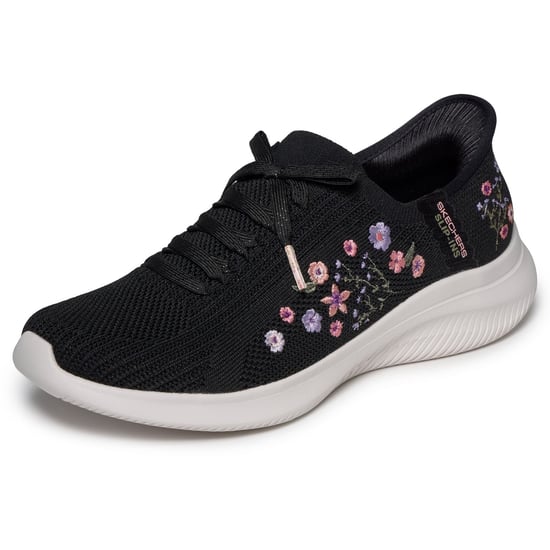 Skechers Ultra Flex 4.0 Sweet Petals Textiel Damenschoenen Zwart Gebreid/Multi Trim Trainers - Image 5
